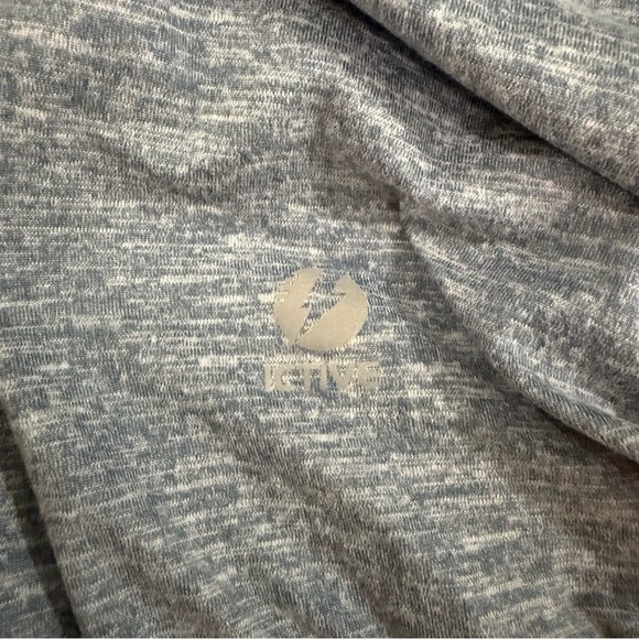 Heather Blue Long Sleeve Open Back Yoga Top with Thumb Holes - Picture 4 of 4